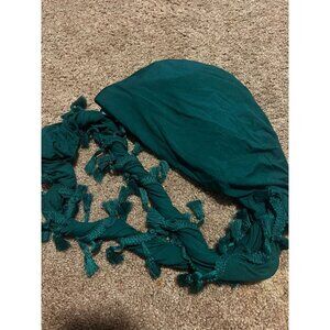 Teal Green Satin-Lined Braided Hair Turban/ Wrap‎ Scarf NWOT